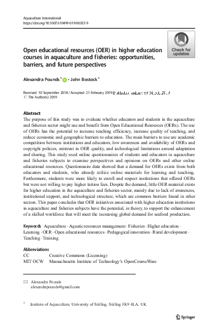 (PDF) Open educational resources (OER) in higher education courses in ...