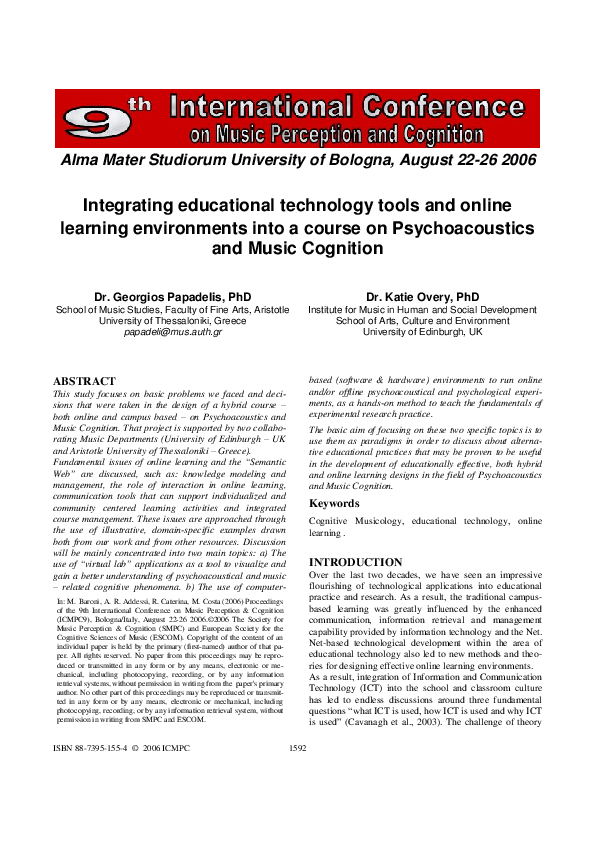 (PDF) Integrating educational technology tools and online learning ...