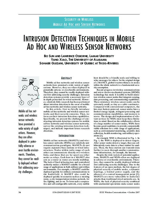 (PDF) Intrusion detection techniques in mobile ad hoc and wireless ...