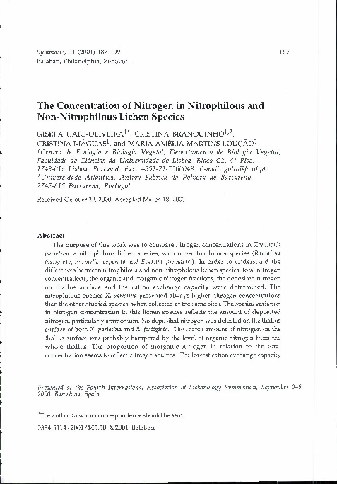 (PDF) The concentration of nitrogen in nitrophilous and non ...