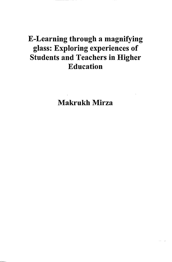 (PDF) E-Learning through a magnifying glass : exploring experiences of ...