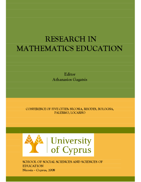 (PDF) MATHEMATICS EDUCATION Editor