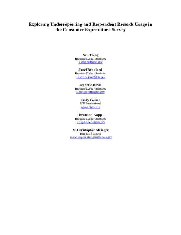 (PDF) Exploring Underreporting and Respondent Records Usage in the ...