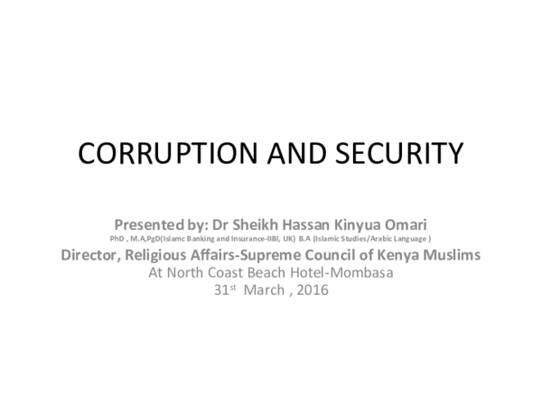 Corruption and security