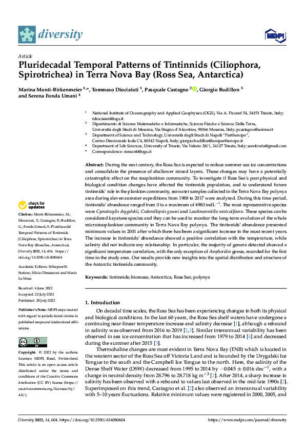 (PDF) Pluridecadal Temporal Patterns of Tintinnids (Ciliophora ...