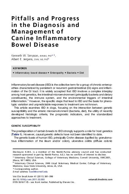 Image showcasing (PDF) Pitfalls and Progress in the Diagnosis and Management of Canine ...