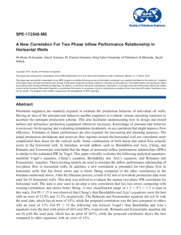 (PDF) A New Correlation For Two Phase Inflow Performance Relationship ...