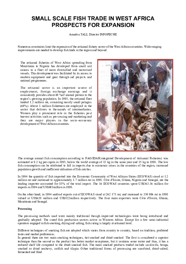 (PDF) Small Scale Fish Trade in West Africa Prospects for Expansion