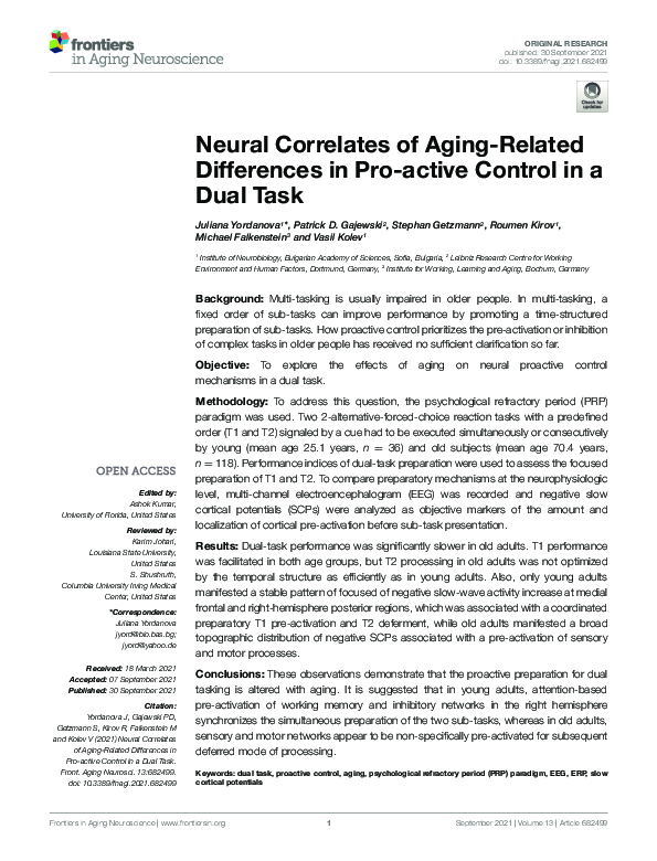(PDF) Neural Correlates of Aging-Related Differences in Pro-active ...