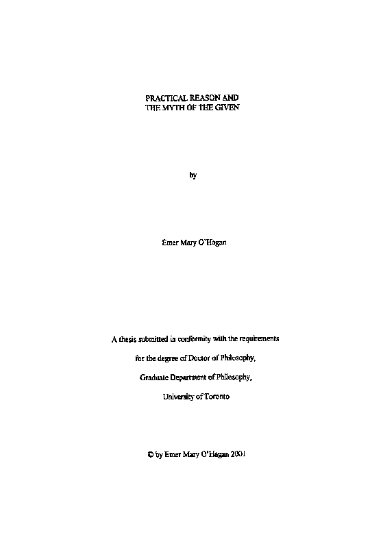 (PDF) Practical reason and the myth of the given