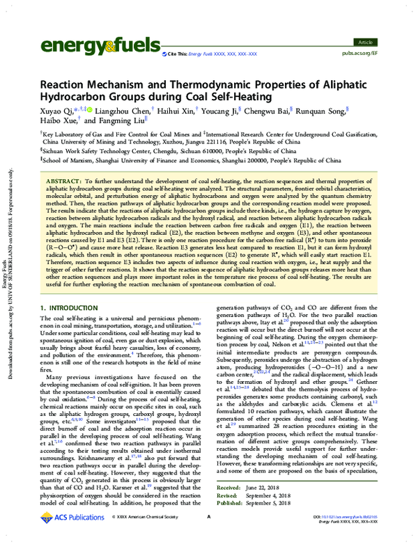 (PDF) Reaction Mechanism and Thermodynamic Properties of Aliphatic ...