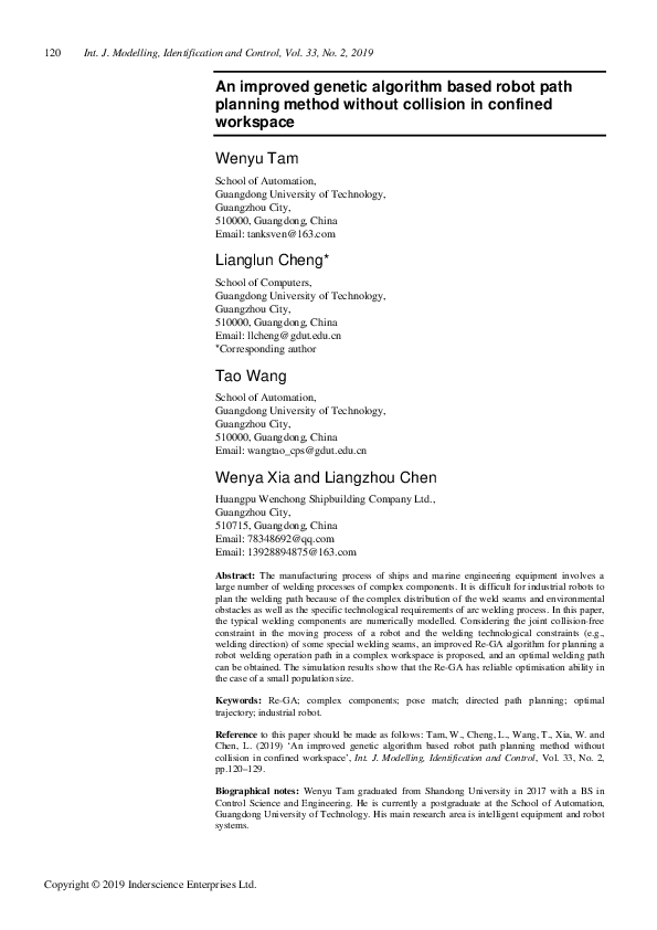 (PDF) An improved genetic algorithm based robot path planning method ...