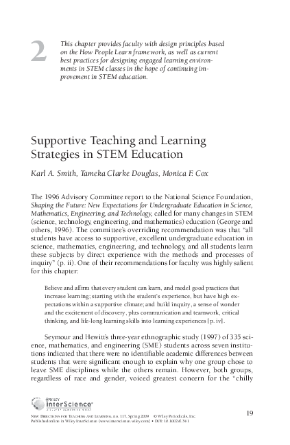(PDF) Supportive teaching and learning strategies in STEM education