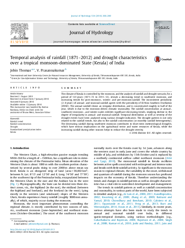 (PDF) Temporal analysis of rainfall (1871–2012) and drought ...