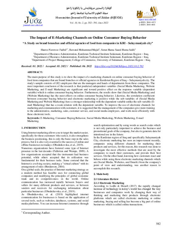 (PDF) The Impact of E-Marketing Channels on Online Consumer Buying Behavior