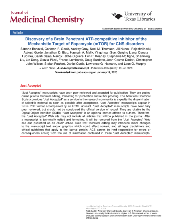 (PDF) Discovery of a Brain-Penetrant ATP-Competitive Inhibitor of the ...