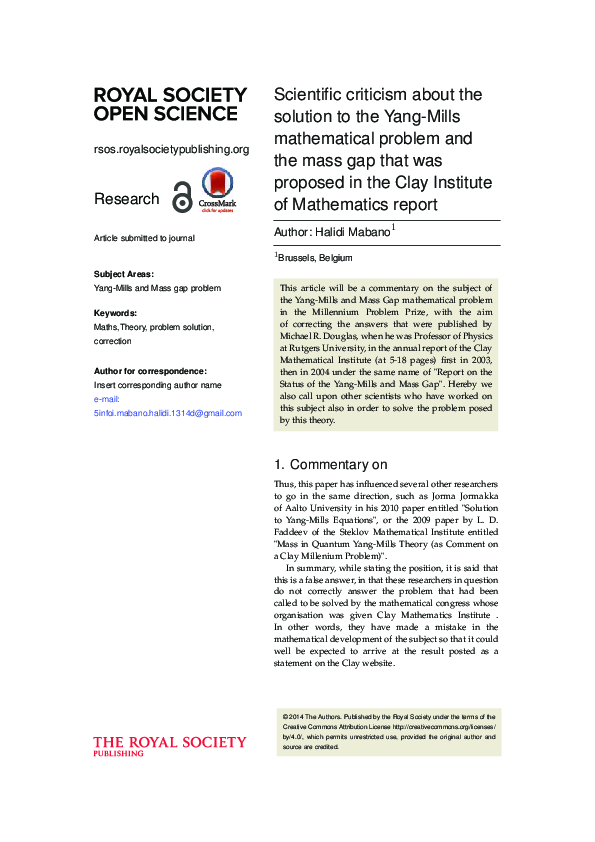 (PDF) Scientific criticism about the solution to the Yang-Mills ...