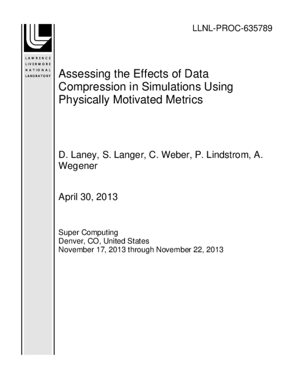 (PDF) Assessing the effects of data compression in simulations using ...