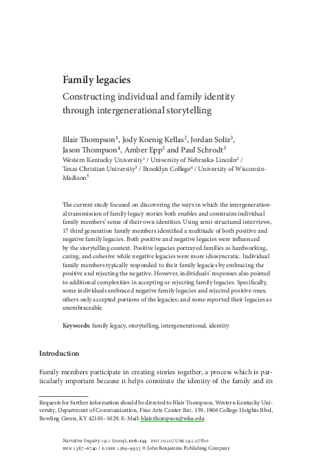 (PDF) Family legacies