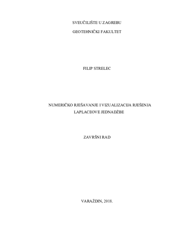 (PDF) Numerical solving and visualisation of Laplace equation solution