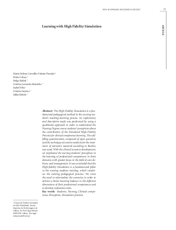 (PDF) Learning with High Fidelity Simulation