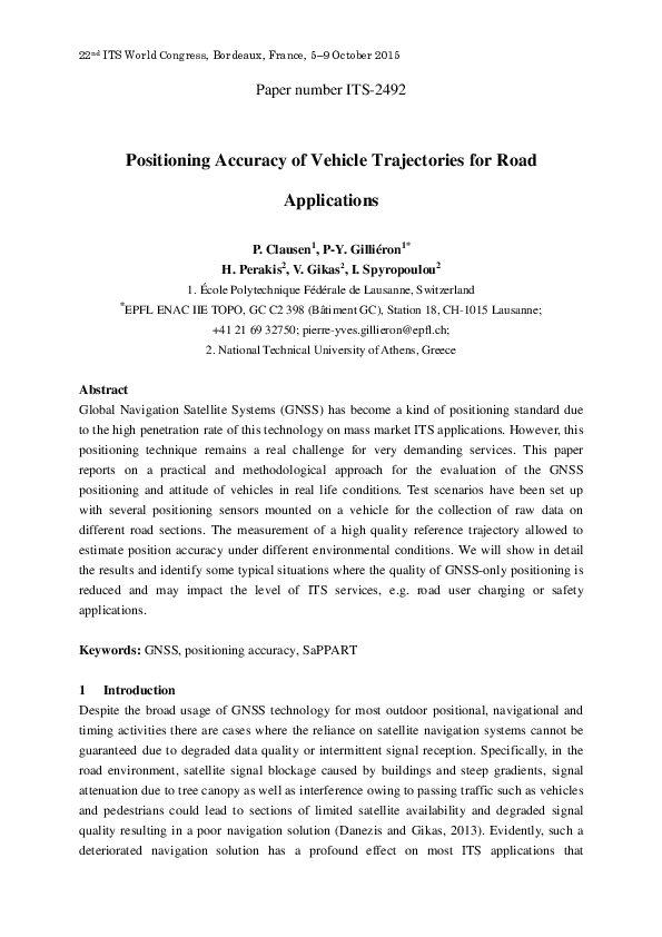 (PDF) Assessment of positioning accuracy of vehicle trajectories for ...