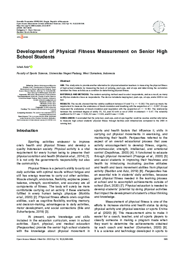(PDF) Development of Physical Fitness Measurement on Senior High School ...