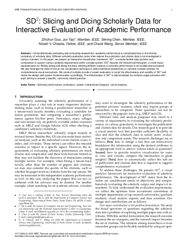 (PDF) SD^2: Slicing and Dicing Scholarly Data for Interactive ...