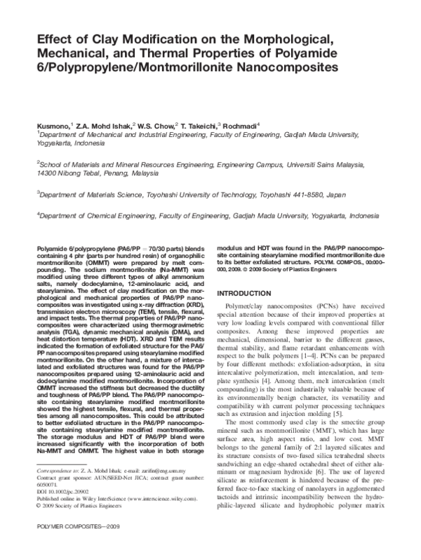 (PDF) Effect of clay modification on the morphological, mechanical, and ...