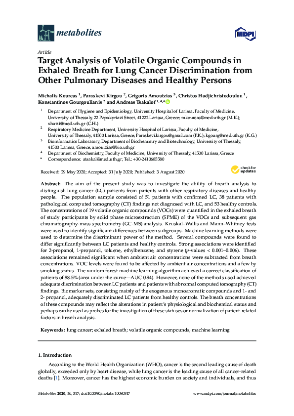 (PDF) Target Analysis of Volatile Organic Compounds in Exhaled Breath ...