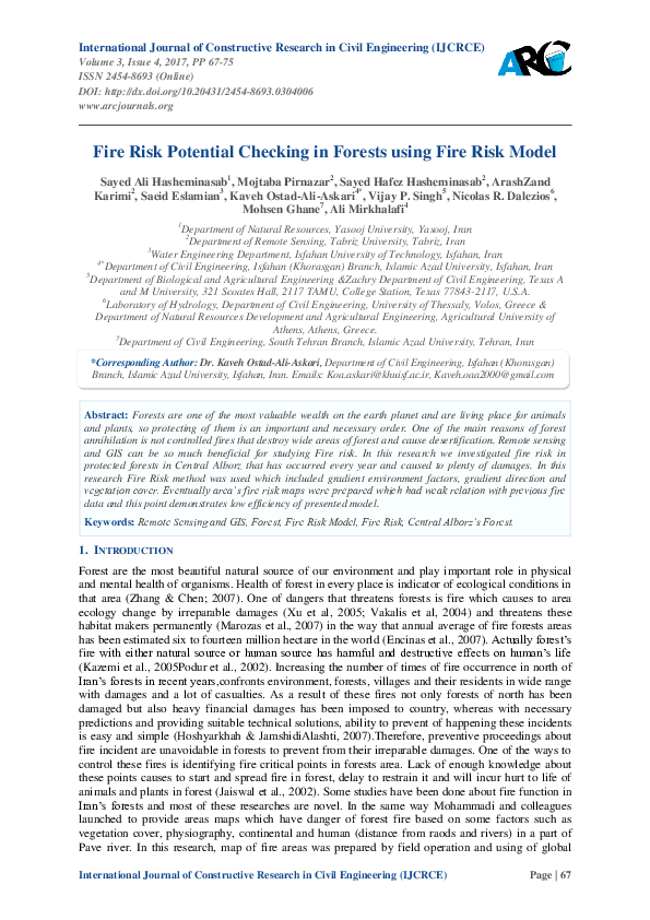 (PDF) Assessing Forest Fire Risk with GIS Models