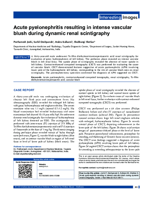 (PDF) Acute pyelonephritis resulting in intense vascular blush during ...