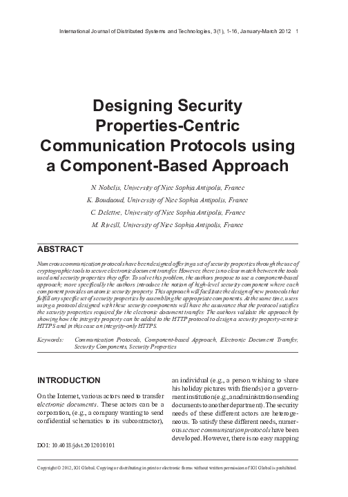 (PDF) Designing Security Properties-Centric Communication Protocols ...