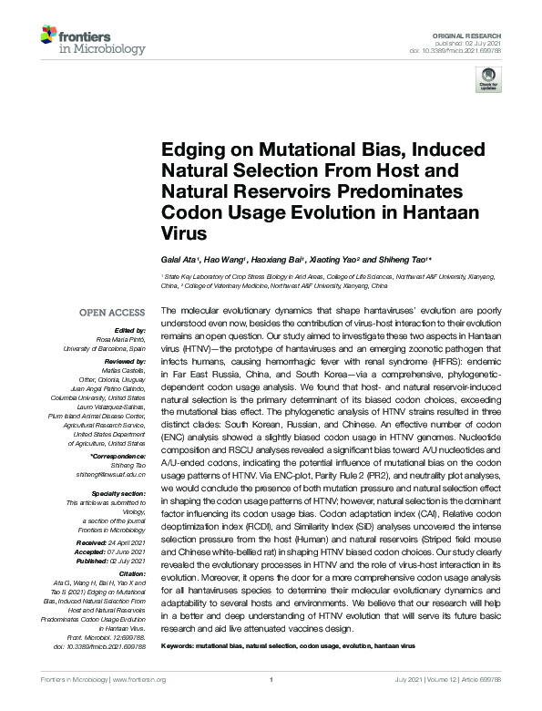 (PDF) Edging on Mutational Bias, Induced Natural Selection From Host ...