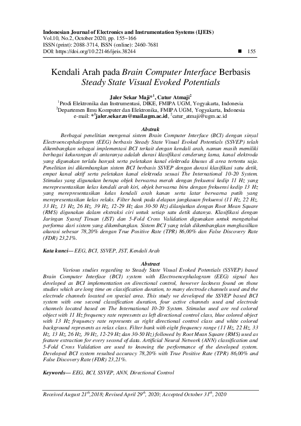 (PDF) Kendali Arah pada Brain Computer Interface Berbasis Steady State ...