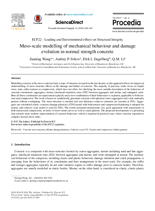 (PDF) Meso-scale modelling of mechanical behaviour and damage evolution ...