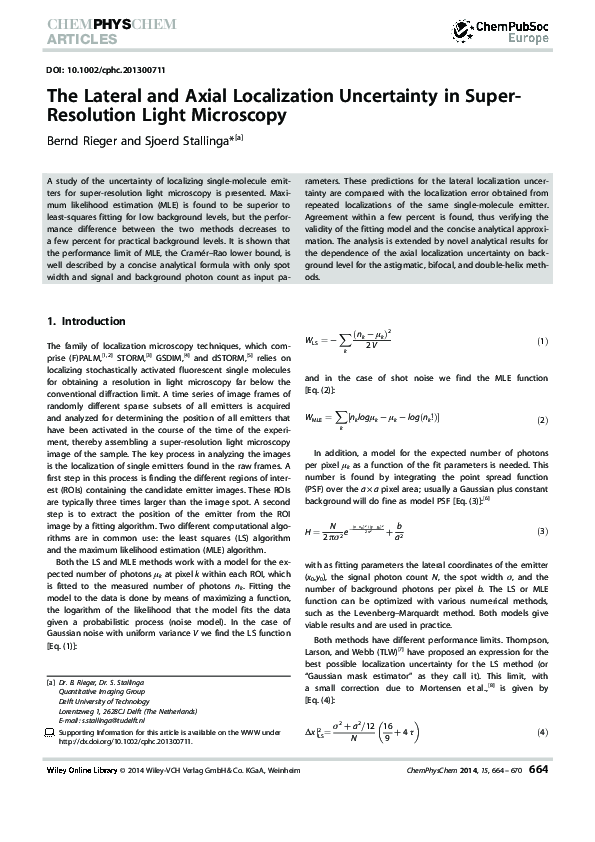(PDF) The Lateral and Axial Localization Uncertainty in Super ...