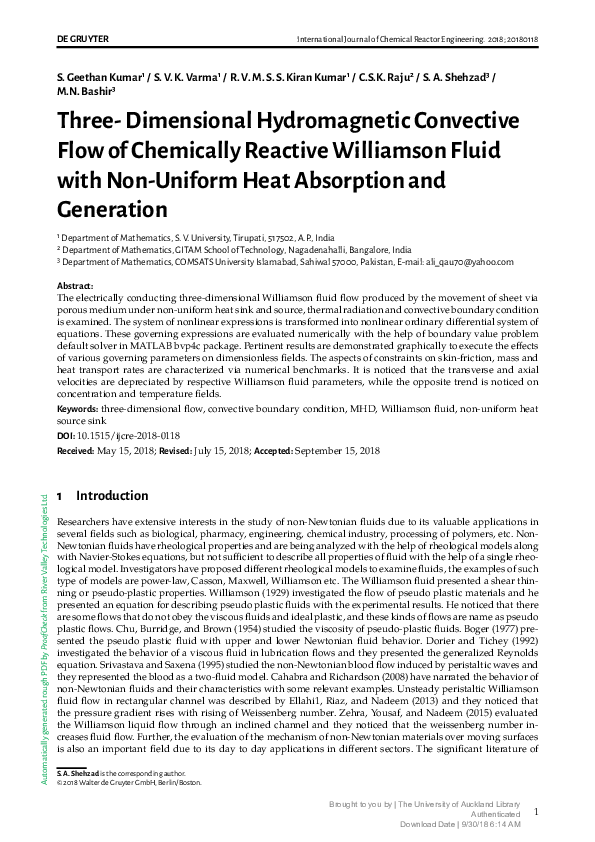 (PDF) Three- Dimensional Hydromagnetic Convective Flow of Chemically ...