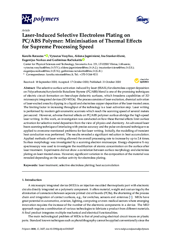 (PDF) Laser-Induced Selective Electroless Plating on PC/ABS Polymer ...