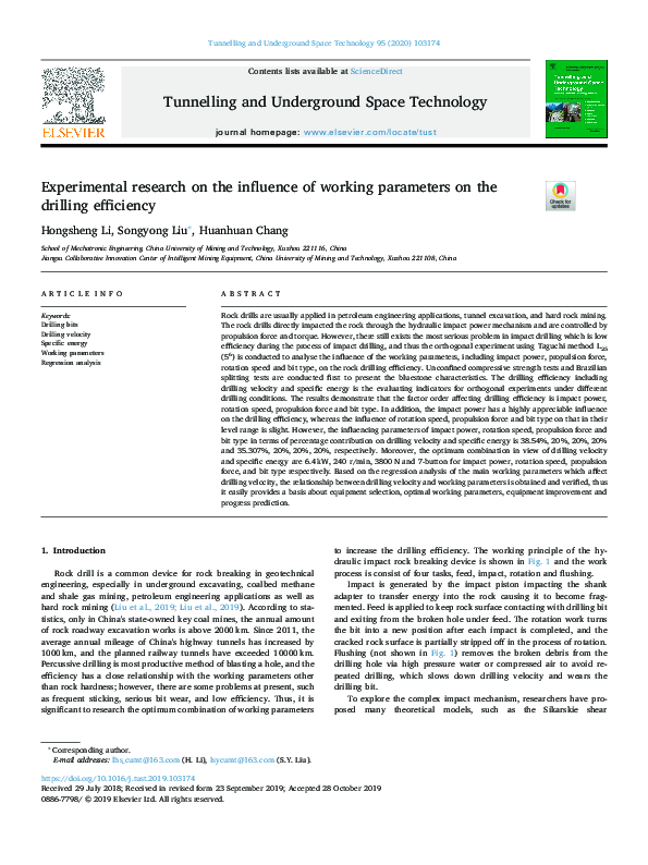 (PDF) Experimental research on the influence of working parameters on ...