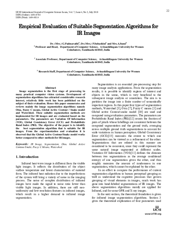 (PDF) ‘Empirical evaluation of suitable segmentation algorithms for IR ...