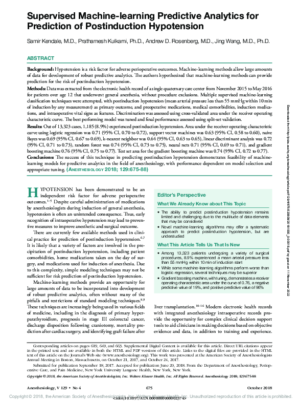 (PDF) Supervised Machine Learning Predictive Analytics for Prediction ...
