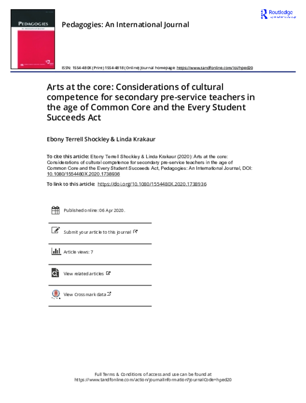 (PDF) Arts at the core: Considerations of cultural competence for ...