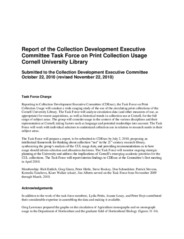 (PDF) Report of the Collection Development Executive Committee Task ...