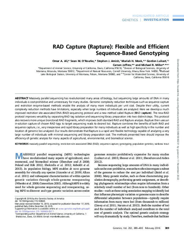 (PDF) RAD Capture (Rapture): Flexible and efficient sequence-based ...