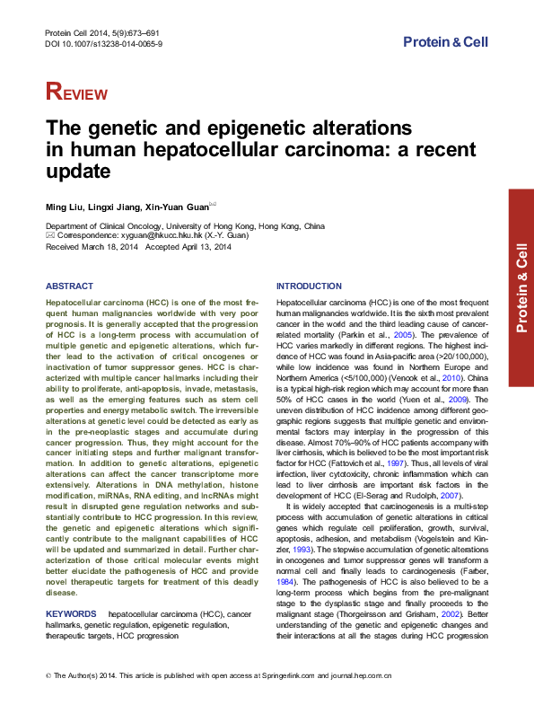 (PDF) The genetic and epigenetic alterations in human hepatocellular ...