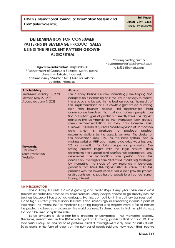 (PDF) Determination for Consumer Patterns in Beverage Product Sales ...