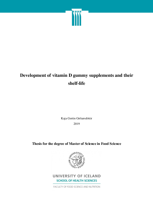 (PDF) Development of vitamin D gummy supplements and their shelflife