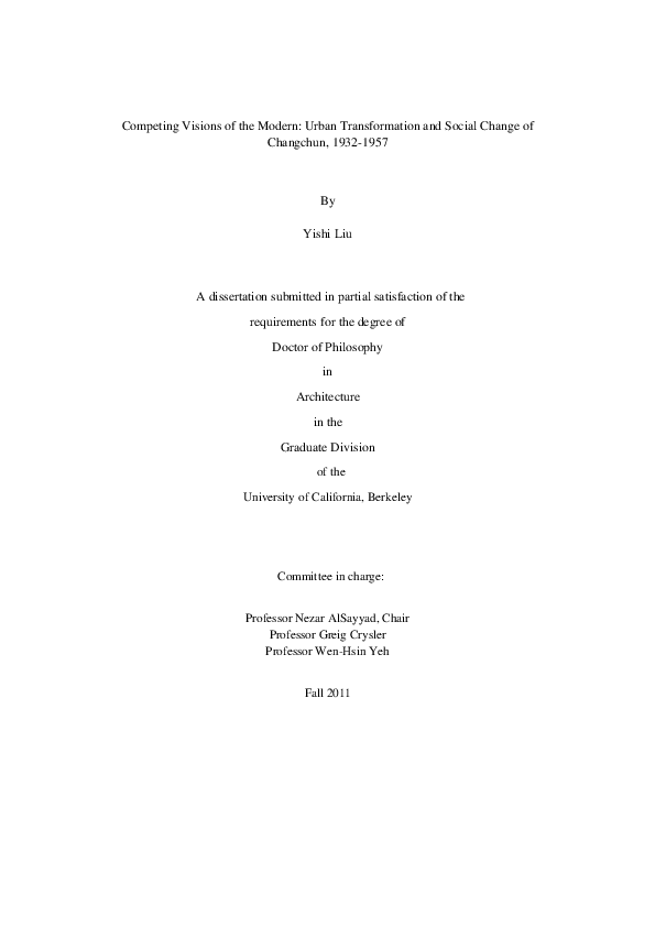 (PDF) Competing Visions of the Modern: Urban Transformation and Social ...
