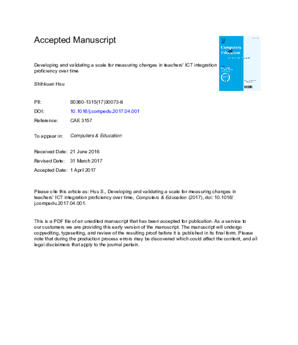 (PDF) Developing and validating a scale for measuring changes in ...